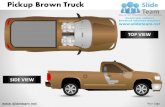 Pickup brown truck side view powerpoint ppt slides.