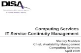 Computing Services IT Service Continuity Management - Defense ...