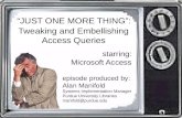 One More Thing: Tweaking and Embellishing Access Queries
