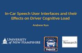 In-Car Speech User Interfaces and their Effects on Driver Cognitive Load