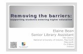 Bean - Removing the barriers: supporting students entering higher education