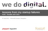 Lessons from my startup FAILURES by Muki Regunathan