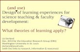 Design of learning experiences for science teaching & faculty development - What theories of learning apply?