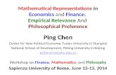 Ping Chen (China Center for Economic Research), Mathematical Representation in Economics and Finance: Empirical Relevance and Philosophical Preference