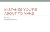 Mistakes You Are About To Make