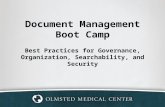 Document Management Bootcamp presented at Advanced Learning Institute, July 2013 Focus on Hospital Policy Management