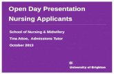 Nursing open day presentation 2013
