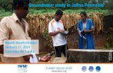 Groundwater study in Jaffna peninsula