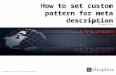 How to set custom pattern for meta description
