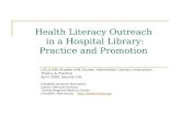 Health Literacy Outreach In A Hospital Library 2009
