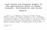 Land Tenure and Property Rights in the Agricultural Areas of Kenya: Economic, Environmental and Social Impacts
