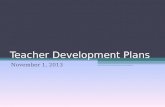 Teacher development plans