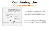 Continuing the Conversation: Social Media for Comms & PR at the University of Melbourne