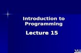 CS201- Introduction to Programming- Lecture 15