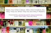 Make Your Own Culture: Who Zine Creators Are, Why They Do What They Do and Why It Matters
