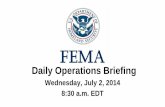 FEMA Operations Brief for Jul 2, 2014