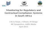 Monitoring for regulatory and contractual compliance: Systems in South Africa