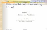 Hierarchical Learning in AI -  General Problem