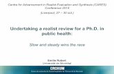 Undertaking a realist review for a Ph.D. in public health