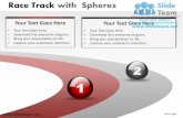 Race track with spheres symbols winner powerpoint presentation templates.