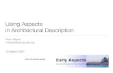 Using Aspects in Architecture Description