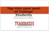 Tap into your pool of college students