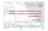 Matin Qaim, University of Gottingen "How to Evaluate Nutrition and Health Impacts of Agricultural Innovations"