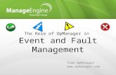 Role of OpManager in event and fault management