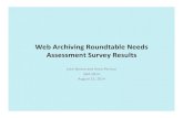 SAA Web Archiving Roundtable Education Needs Assessment Survey Results