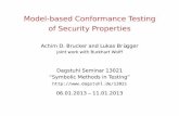 Model-based Conformance Testing of Security Properties