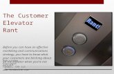 Do you know your B2B customers' Elevator Rant?
