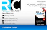 Really Connect - Webinar 4 - How to Create a LinkedIn Profile that gets you noticed