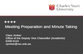 Meeting Preparation and Minute Taking - Clare Jonker