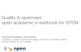 Quality and openness - open academic e-textbooks for STEM