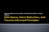 Safe Space, Harm Reduction, And Trauma Informed Principles
