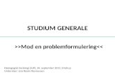 Problemformulering (Kbh) - Studium Generale, IUP, Aarhus Universitet