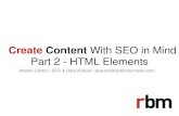 Create Content with SEO in Mind: Part 2 | RBM