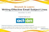 Brunch & Learn: Writing Effective Email Subject Lines