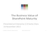 20111115  - The Business Value of SharePoint Maturity, as presented at Enterprise 2.0 Conference Santa Clara