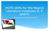 Hots skills for the bagrut literature (modules