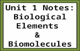 Bio unit 1 biological elements and biomolecules notes