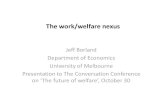 Prof Jeff Borland - University of Melbourne - The work/welfare nexus