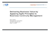 Delivering Business Value By Applying Agile Principles To Business Continuity Management