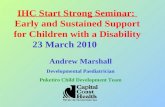 Start Strong Seminar - Developmental Paediatrician - Dr Andrew Marshall