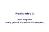 Realidades 2 Para Empezar Study guide / Worksheet / Powerpoint.