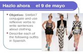 Hazlo ahorael 9 de mayo Objetivo: SWBAT conjugate and use reflexive verbs to write sentences about clothing. Describe each of the following outfits in.