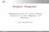 Alexandr Muravschi, senior advisor - Progress presentation within the GIZ project "Modernisation of local public services .” Extra funds.