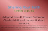 Sharing Your Faith 1 Peter 3:15-16