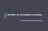 Invest in Dividend Stocks