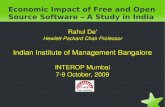 Rahul De - Economic Impact of Free and Open Source Software: A Study in India - Interop Mumbai 2009